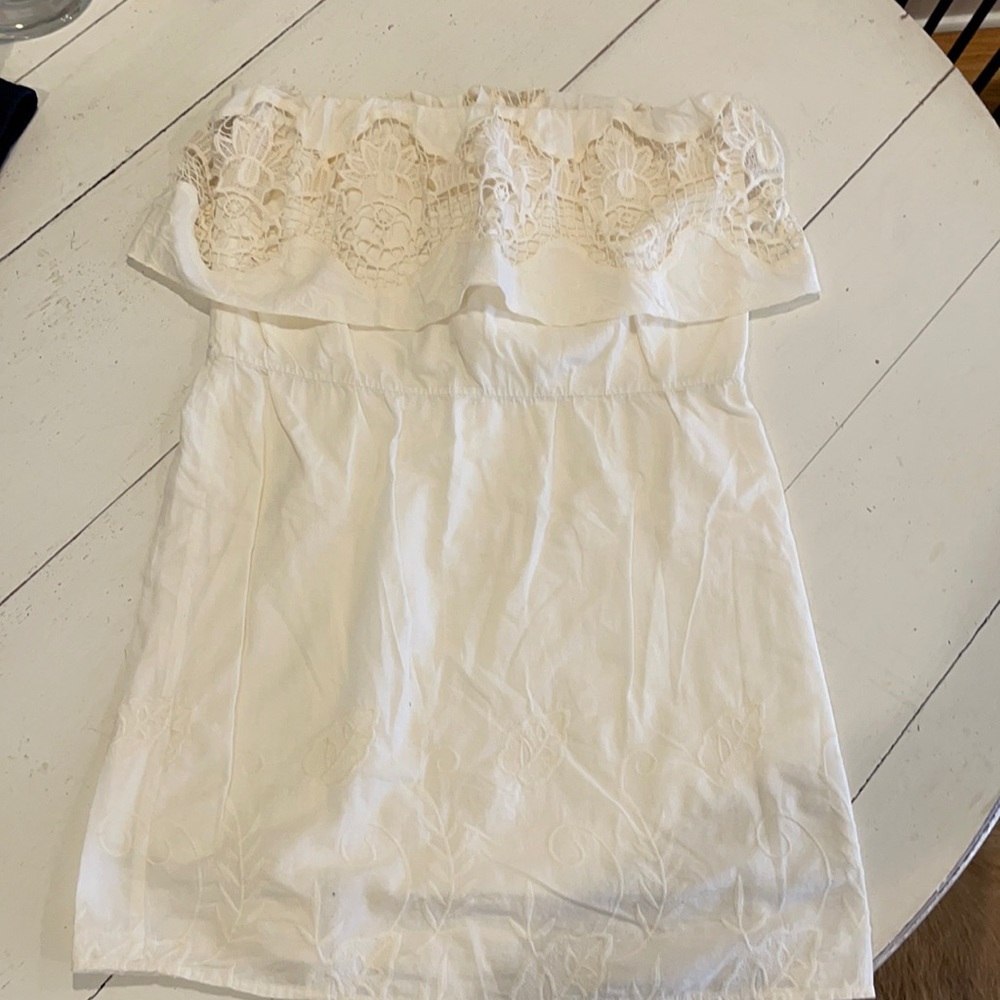 Off white strapless dress